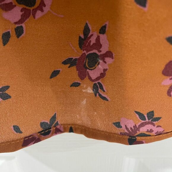 ModCloth Orange Pink Floral Keyhole Neck Tank Top Women’s Size XS - Picture 6 of 8